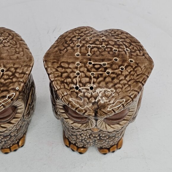 Vintage Sleepy Owl Double Sided Salt Pepper Shaker Set *NO STOPPERS* - Picture 4 of 7
